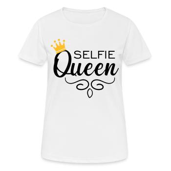 Selfie Queen - Frauen T-Shirt atmungsaktiv - Weiß - Vorne - AI Model Female 172 dark (172cm)