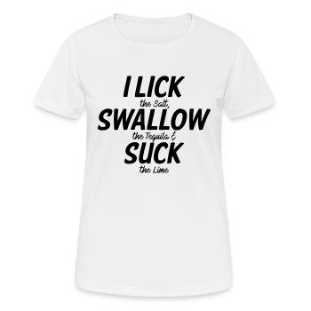 Je lèche l’hirondelle et suce - T-shirt respirant Femme - blanc - Devant - AI Model Female 172 dark (172cm)