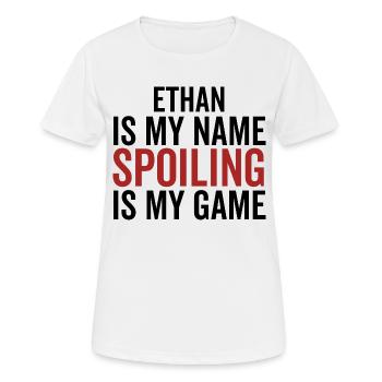 Ethan est mon nom, spoiler est mon jeu - T-shirt respirant Femme - blanc - Devant - AI Model Female 172 dark (172cm)