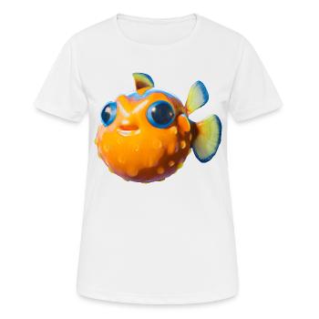Poisson-globe sucré - T-shirt respirant Femme - blanc - Devant - AI Model Female 172 dark (172cm)