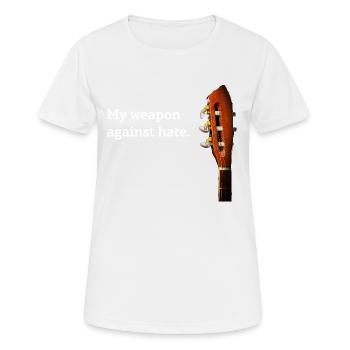 Mon arme contre la haine - T-shirt respirant Femme - blanc - Devant - AI Model Female 172 dark (172cm)