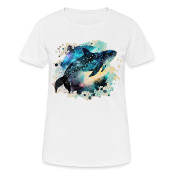 Orcawal Orca Wal Meer Unterwasser Delfin Poster - Frauen T-Shirt atmungsaktiv - Weiß - Vorne - AI Model Female 172 dark (172cm)