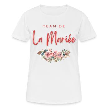 evjf humour team bride de la mariée - T-shirt respirant Femme - blanc - Devant - AI Model Female 172 dark (172cm)