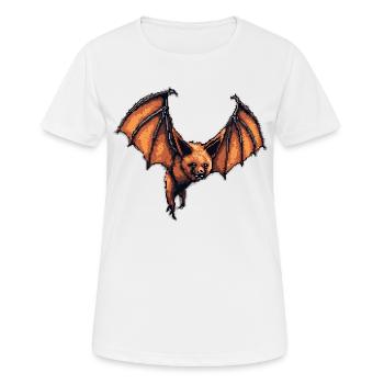 Flughund Pixelart in alter 8 Bit Manier und Look - Frauen T-Shirt atmungsaktiv - Weiß - Vorne - AI Model Female 172 dark (172cm)