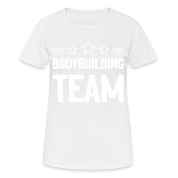 Équipe de musculation - T-shirt respirant Femme - blanc - Devant - AI Model Female 172 dark (172cm)