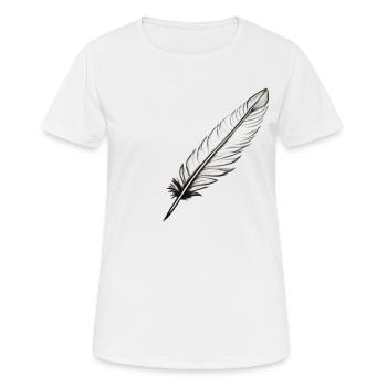 Eine Feder - Frauen T-Shirt atmungsaktiv - Weiß - Vorne - AI Model Female 172 dark (172cm)
