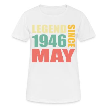 77. Geburtstag Mai Jahrgang 1946 Geschenkidee - Frauen T-Shirt atmungsaktiv - Weiß - Vorne - AI Model Female 172 dark (172cm)