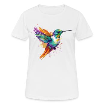 Ozi der Kolibri - Frauen T-Shirt atmungsaktiv - Weiß - Vorne - AI Model Female 172 dark (172cm)