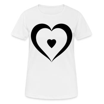 Herz - Frauen T-Shirt atmungsaktiv - Weiß - Vorne - AI Model Female 172 dark (172cm)