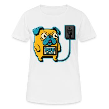 Mops den Stecker - Frauen T-Shirt atmungsaktiv - Weiß - Vorne - AI Model Female 172 dark (172cm)