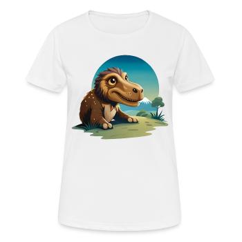 Dinosaur walking in the grass - Women's Breathable T-Shirt - white - Front - AI Model Female 172 dark (172cm)