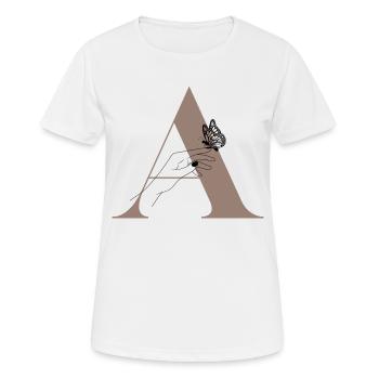 Magischer Schmetterlingsbuchstabe - Frauen T-Shirt atmungsaktiv - Weiß - Vorne - AI Model Female 172 dark (172cm)