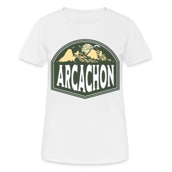 Bassin d’Arcachon, Dune du Pilat, France - T-shirt respirant Femme - blanc - Devant - AI Model Female 172 dark (172cm)