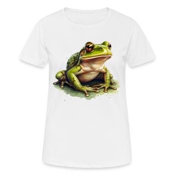 Grass frog sitting in puddle of water - Women's Breathable T-Shirt - white - Front - AI Model Female 172 dark (172cm)