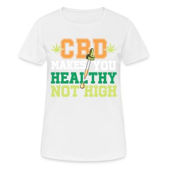 LE CBD VOUS REND EN BONNE SANTÉ, PAS ÉLEVÉ - T-shirt respirant Femme - blanc - Devant - AI Model Female 172 dark (172cm)