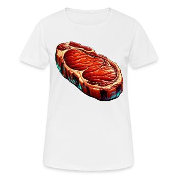 Viande | Griller - T-shirt respirant Femme - blanc - Devant - AI Model Female 172 dark (172cm)