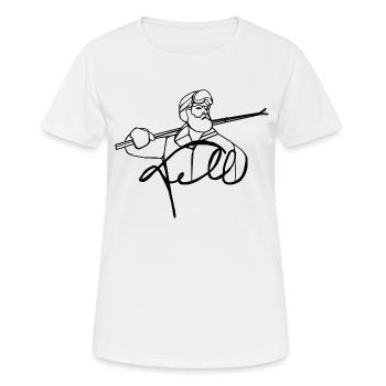 Tell mit Ski - Frauen T-Shirt atmungsaktiv - Weiß - Vorne - AI Model Female 172 dark (172cm)