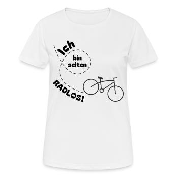 Ich bin selten radlos - Frauen T-Shirt atmungsaktiv - Weiß - Vorne - AI Model Female 172 dark (172cm)