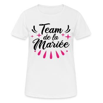 Team EVJF Futur Mariée Bride Demoiselles D'honneur - T-shirt respirant Femme - blanc - Devant - AI Model Female 172 dark (172cm)