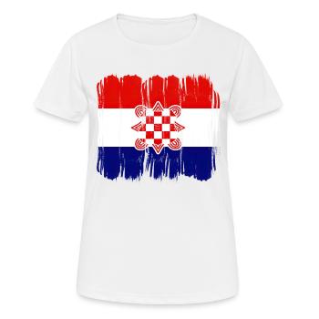 Kroatien hrvatska kroatien hrv hr zagreb geteilte Flagge - Frauen T-Shirt atmungsaktiv - Weiß - Vorne - AI Model Female 172 dark (172cm)
