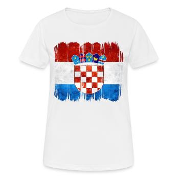 Kroatien hrvatska kroatien hrv hr zagreb geteilte Flagge - Frauen T-Shirt atmungsaktiv - Weiß - Vorne - AI Model Female 172 dark (172cm)
