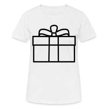 Kleine Geschenkbox - Frauen T-Shirt atmungsaktiv - Weiß - Vorne - AI Model Female 172 dark (172cm)