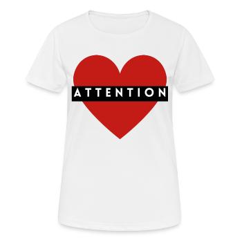 Attention Heart Band - Women's Breathable T-Shirt - white - Front - AI Model Female 172 dark (172cm)