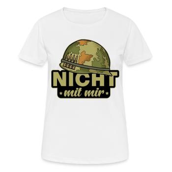 Frieden Anti-Krieg Spruch - Nicht mit mir - Frauen T-Shirt atmungsaktiv - Weiß - Vorne - AI Model Female 172 dark (172cm)