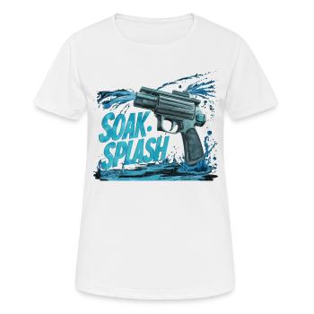 ÉCLABOUSSURES DE TREMPAGE - T-shirt respirant Femme - blanc - Devant - AI Model Female 172 dark (172cm)