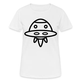 fliegende Untertasse - Frauen T-Shirt atmungsaktiv - Weiß - Vorne - AI Model Female 172 dark (172cm)