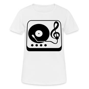Clé de musique note mixeur de fête vinyle - T-shirt respirant Femme - blanc - Devant - AI Model Female 172 dark (172cm)