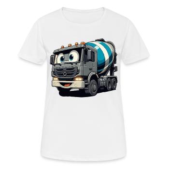 Zementmischer Junior - Frauen T-Shirt atmungsaktiv - Weiß - Vorne - AI Model Female 172 dark (172cm)