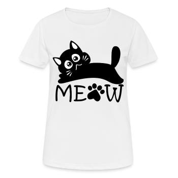 Dramatisches Miauen - Frauen T-Shirt atmungsaktiv - Weiß - Vorne - AI Model Female 172 dark (172cm)