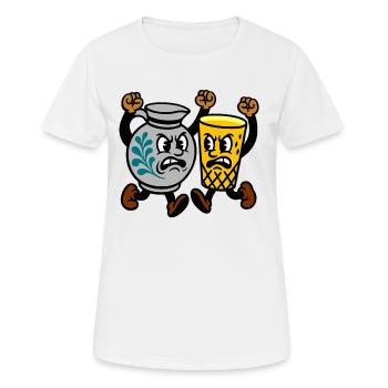 bembel geripptes - Frauen T-Shirt atmungsaktiv - Weiß - Vorne - AI Model Female 172 dark (172cm)