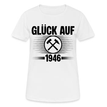 Glueck auf 1946 - Frauen T-Shirt atmungsaktiv - Weiß - Vorne - AI Model Female 172 dark (172cm)