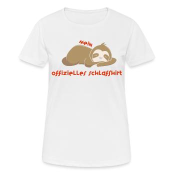 Dors bien avec moi – ta jolie chemise de paresseux ! - T-shirt respirant Femme - blanc - Devant - AI Model Female 172 dark (172cm)