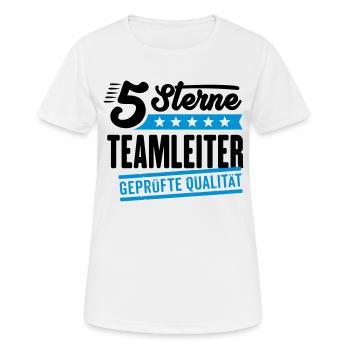 5Sterne Teamleiter - Frauen T-Shirt atmungsaktiv - Weiß - Vorne - AI Model Female 172 dark (172cm)