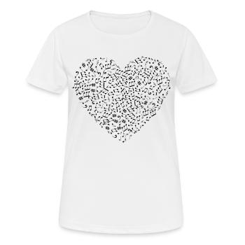 Coeur musical - T-shirt respirant Femme - blanc - Devant - AI Model Female 172 dark (172cm)