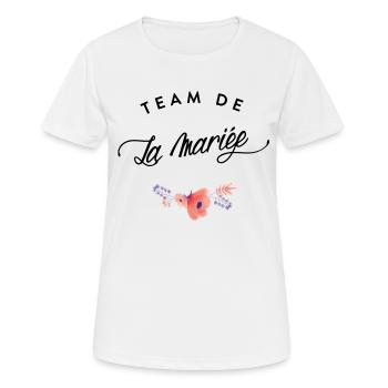 Team de la Mariée -evjf - T-shirt respirant Femme - blanc - Devant - AI Model Female 172 dark (172cm)