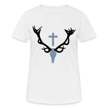 Insigne de chasse - T-shirt respirant Femme - blanc - Devant - AI Model Female 172 dark (172cm)