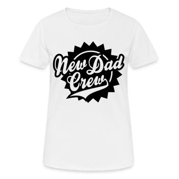 Nouveau papa Crew Shield design - T-shirt respirant Femme - blanc - Devant - AI Model Female 172 dark (172cm)