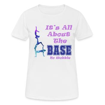 Alles über The Acro Base by Realtai - Frauen T-Shirt atmungsaktiv - Weiß - Vorne - AI Model Female 172 dark (172cm)