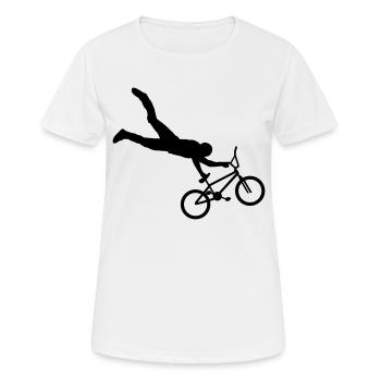 bmx racer - bmx fahrer - Frauen T-Shirt atmungsaktiv - Weiß - Vorne - AI Model Female 172 dark (172cm)