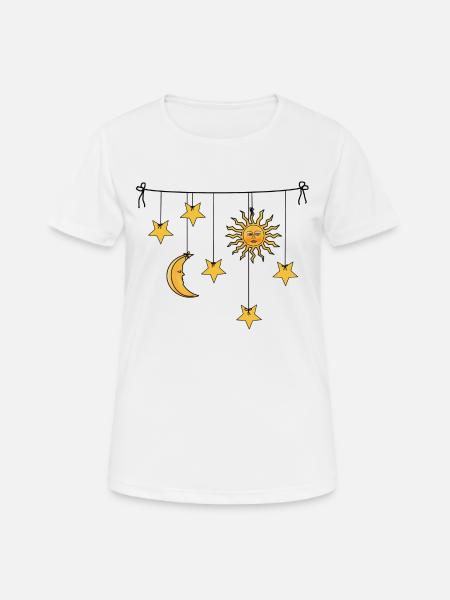 Soleil lune et étoiles - T-shirt respirant Femme - blanc