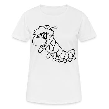 nerd geek horn goggles smart smart freak bookworm - Women's Breathable T-Shirt - white - Front - AI Model Female 172 dark (172cm)