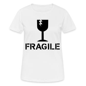 fragile caution! - Women's Breathable T-Shirt - white - Front - AI Model Female 172 dark (172cm)