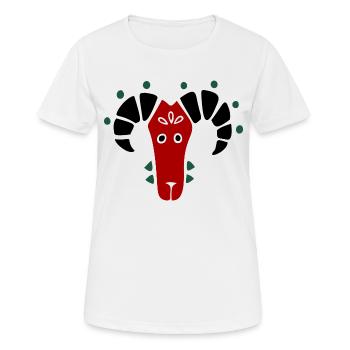 Tête de bélier - T-shirt respirant Femme - blanc - Devant - AI Model Female 172 dark (172cm)