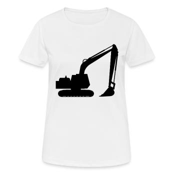 Silhouette avec une pelle, pelle rétro - T-shirt respirant Femme - blanc - Devant - AI Model Female 172 dark (172cm)
