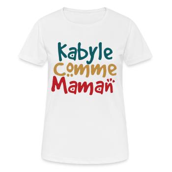 Kabyle comme maman - T-shirt respirant Femme - blanc - Devant - AI Model Female 172 dark (172cm)