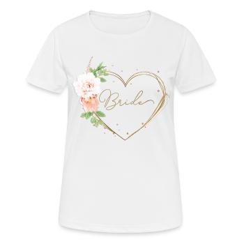 Team Bride Floral Herz personalisierbar - Frauen T-Shirt atmungsaktiv - Weiß - Vorne - AI Model Female 172 dark (172cm)